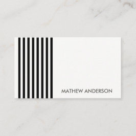 FET MODERN SVART VITTLIGT STRIPPAT LINJE MÖNSTER VISITKORT