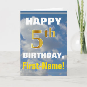 Fet, Molnig Himmel, Falskt Guld 5-årsdag + Namn Kort