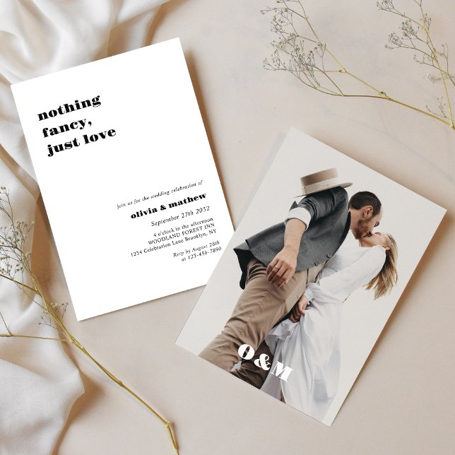 Fet Monogram Avslappnad Photo Bröllop Inbjudningar (Skapare uppladdad)