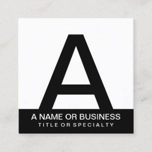 fet monogram fyrkantigt visitkort