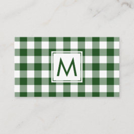 Fet Monogram Grönt Vit Buffalo Play Mönster Visitkort