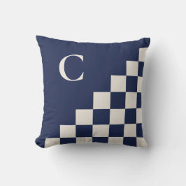 Fet monogram marin gram Geometric Mönster Kudde