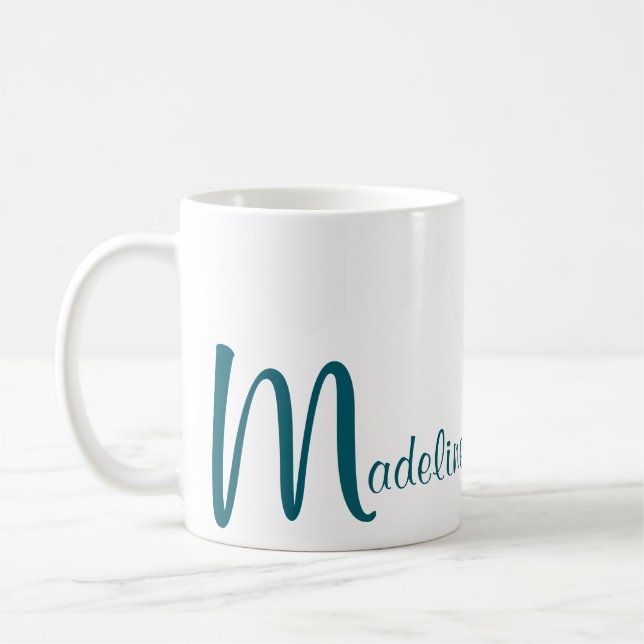 Fet Monogram Namn-skript Kaffemugg (Vänster)