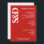 Fet monogram röd och vit bröllopsfest inbjudningar<br><div class="desc">Röda och vita bröllopsinbjudningar med fet textmonogram - moderna bröllopsannonser .. helt anpassningsbara bröllopsannonser från Ricaso
OBS! DU KAN Klicka PÅ ANPASSA FÖR ATT FLYTTA INITIALERNA TILL RÄTT POSITION OM DINA INTE FUNGERAR KORREKT .. FLYTTA ENKELT MED HJÄLP AV UPP- OCH NEDÅTPILARNA OCH HÅLL CTRL NEDTRYCKT SAMTIDIGT</div>