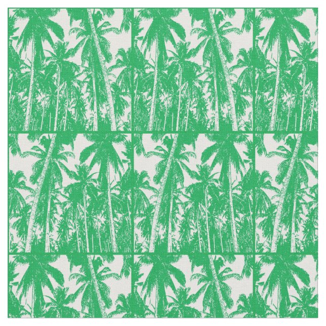 Fet Mönster i Tropical Handflatan Träd Tyg (Närbild)