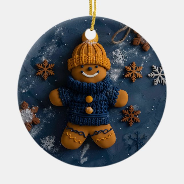 Fet Mönster, jul Julgransprydnad Keramik (Framsidan)