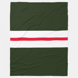 Fet Mörk Forest Grönt Red White Tävla Rand Fleecefilt