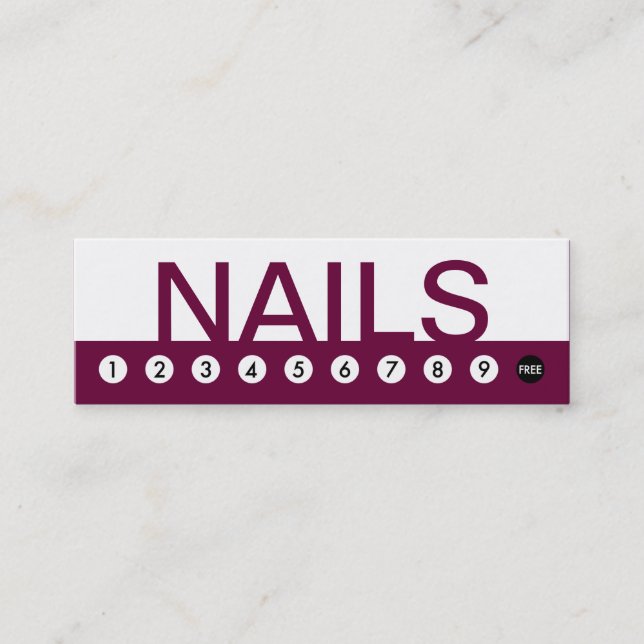 Fet NAIL SALON-kundlojalitet Lojalitetskort (Framsida)
