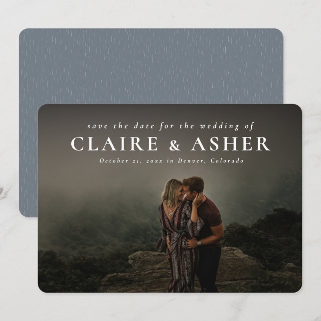 Fet namn enkelt klassiskt spara datumfotokortet datumet (Fram/baksida)