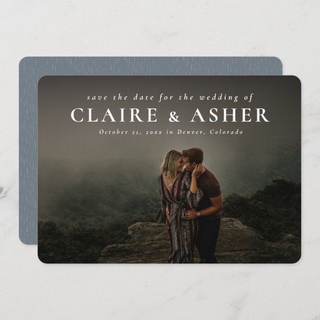 Fet namn enkelt klassiskt spara datumfotokortet spara datumet (Fram/baksida)