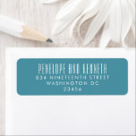 Fet Namn Retro Typography Colorful Teal Bröllop Returadress Etikett<br><div class="desc">Matchande Returetiketter för fetstilta Namn-retro-typografi av färgstarka reklambröllop</div>