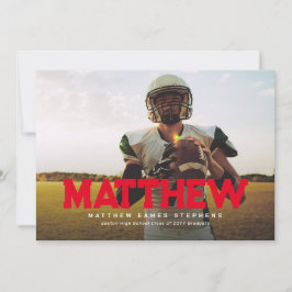 Fet namn student idrottsman fotoröd studenten inbjudningar