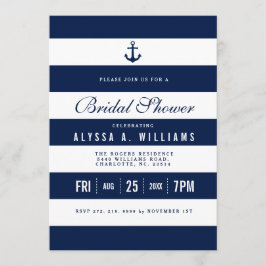 Fet Nautiskt tema Inbjudningskort för möhippan