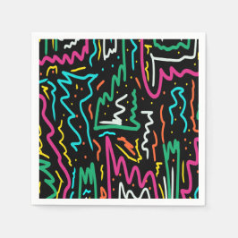 Fet Neon-kontrast Party Skriv ut Pappersservett