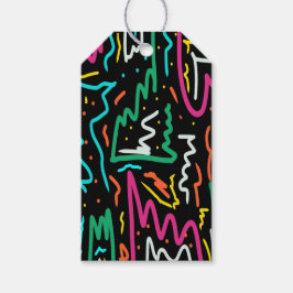 Fet Neon-kontrast Party Skriv ut Presentetikett