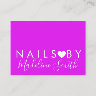 Fet neonhjärtan Makeup Artist Nagelsalong Visitkort
