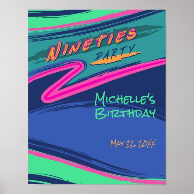 Fet Nittio Party Poster (Framsidan)