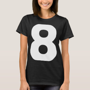 Fet nummer åtta 8 Teckensymbol för stort teckensni T Shirt