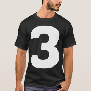 Fet nummer tre 3 Stort teckensnittstecken T Shirt