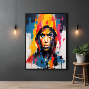 Fet och brant Rebel Porträtt - Abstrakt Art Poster