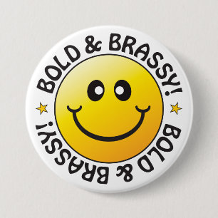 Fet och Brassy Badge Knapp