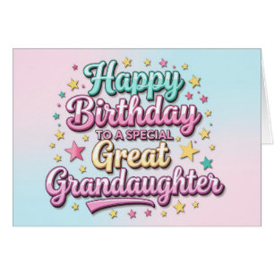 Fet och Bright Birthday Card Underbar Granddotter Hälsningskort