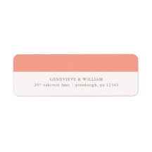 Fet och Bright Coral Return-adressetikett