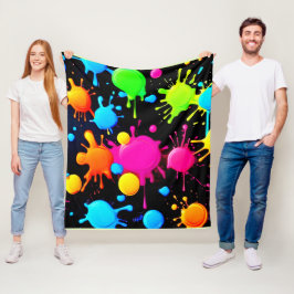 Fet och Bright Färg Stänk Fleecefilt