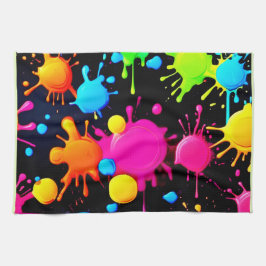 Fet och Bright Färg Stänk Kökshandduk