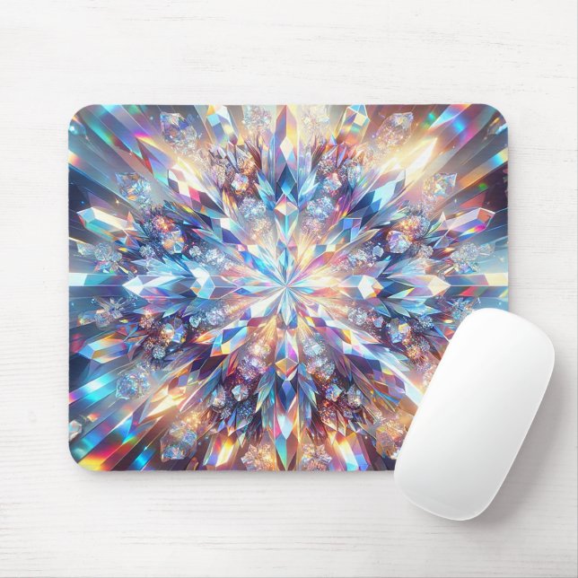 Fet och Bright Holografisk Crystal Musmatta (Med mus)