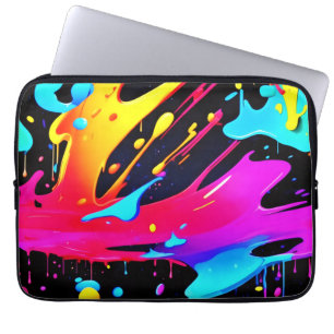 Fet och Bright Paint Splatter Art Laptop Fodral