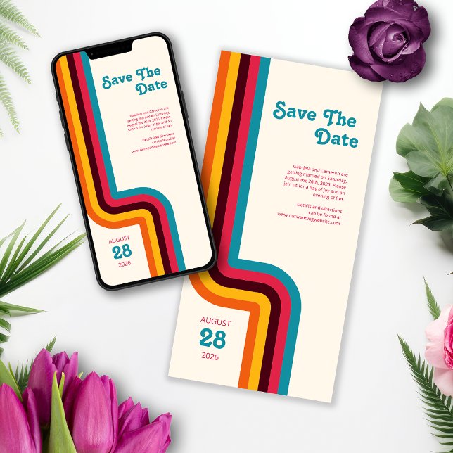 Fet och Bright Retro Färg Rand Bröllop (Skapare uppladdad)