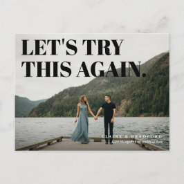 Fet och Cheeky Typografisk Spara ett nytt datum Meddelande Vykort