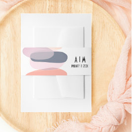 Fet och Edgy Rosa och Lila Bröllop Monogram Band För Inbjudningskort