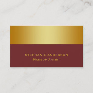 Fet och Elegant Lila Guld Stripe Makeup Artist Visitkort