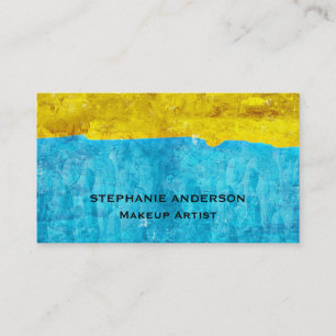 Fet och Elegant Lila Guld Stripe Makeup Artist Visitkort