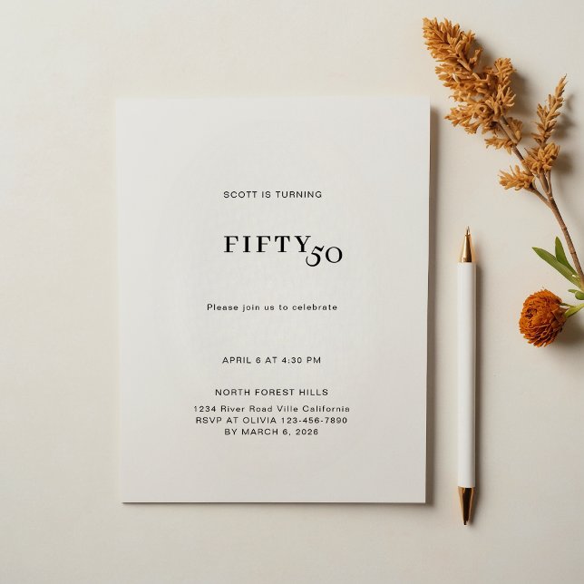 Fet och enkel 50:e födelsedagen inbjudningar (Skapare uppladdad)