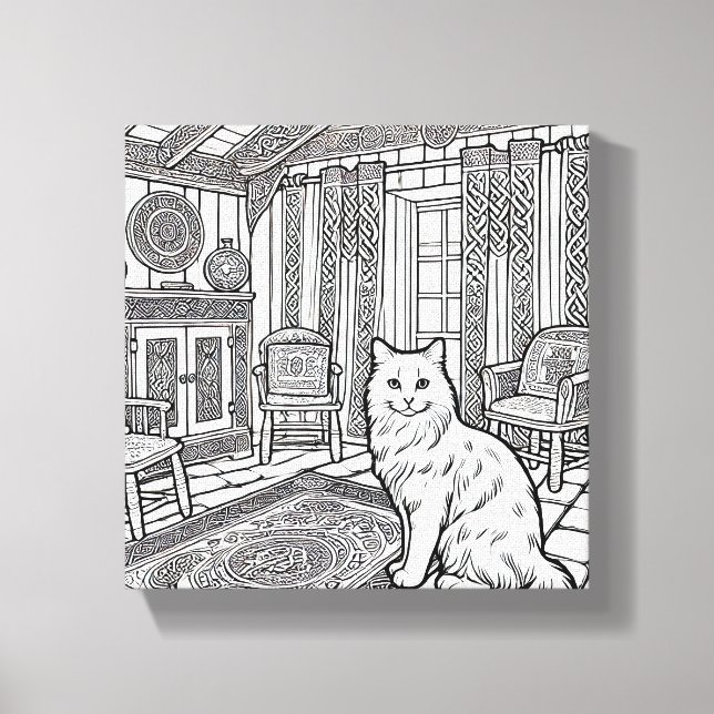Fet och enkel katt nr 4 canvastryck (Framsida)