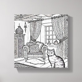 Fet och enkel katt nr 5 canvastryck