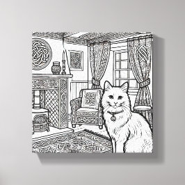 Fet och enkel katt nr 6 canvastryck