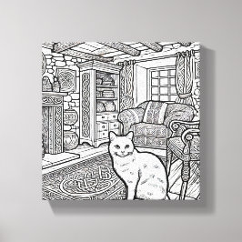 Fet och enkel katt nummer 3 canvastryck