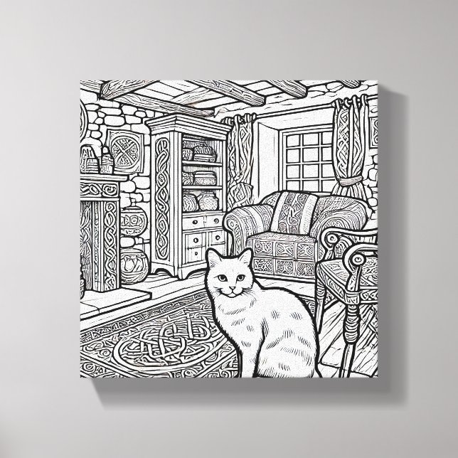 Fet och enkel katt nummer 3 canvastryck (Framsida)