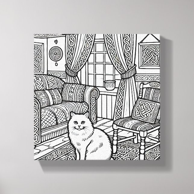 Fet och enkel katt nummer 9 canvastryck (Framsida)