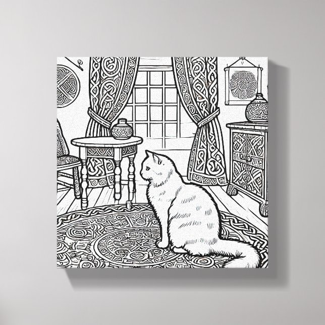 Fet och enkelt katt nr 10 canvastryck (Framsida)