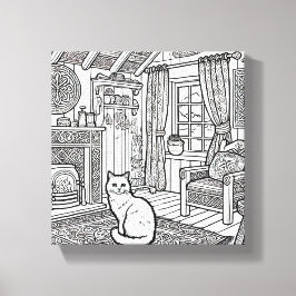 Fet och enkelt katt nr 18 canvastryck