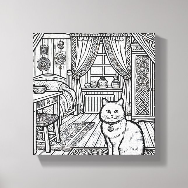 Fet och enkelt katt nr 19 canvastryck (Framsida)