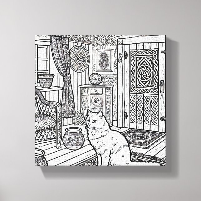 Fet och enkelt katt nr 22 canvastryck (Framsida)
