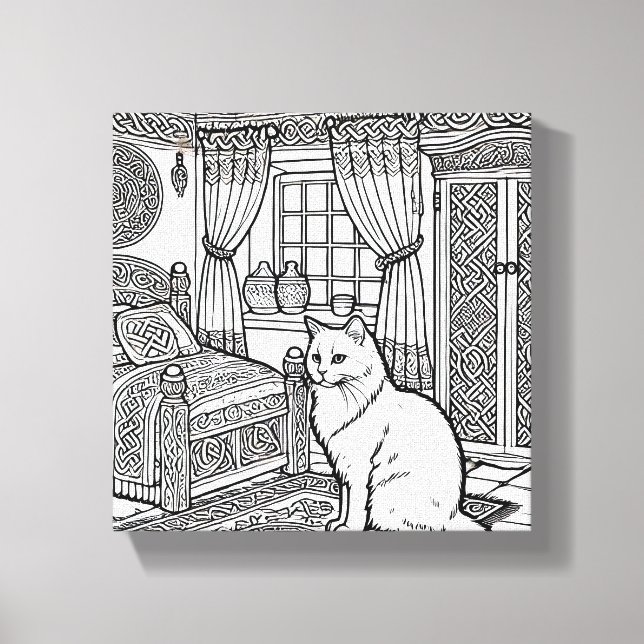 Fet och enkelt katt nr 23 canvastryck (Framsida)