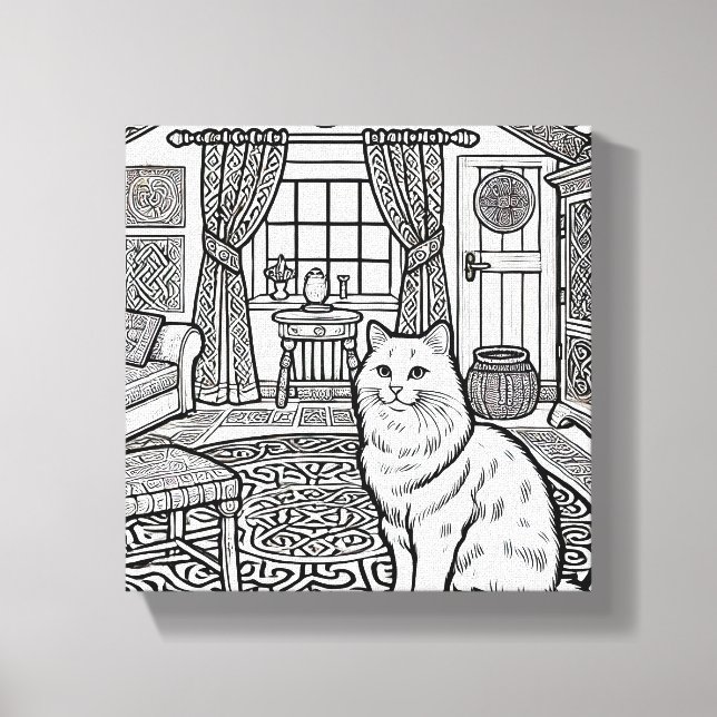 Fet och enkelt katt nr 27 canvastryck (Framsida)