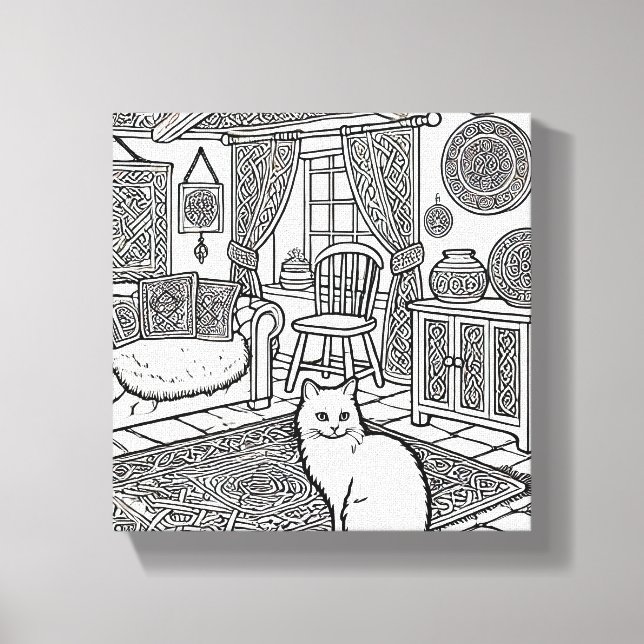 Fet och enkelt katt nr 31 canvastryck (Framsida)